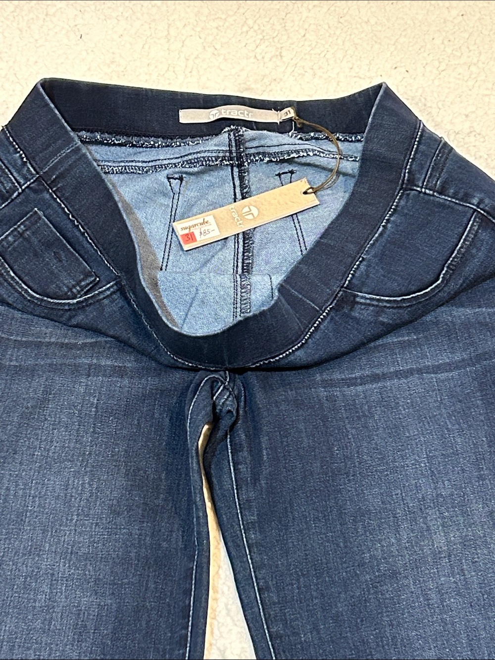Tractr Pull On Mid Rise Flare Jeans size 31 Dark Wash Western Festival - Picture 5 of 13